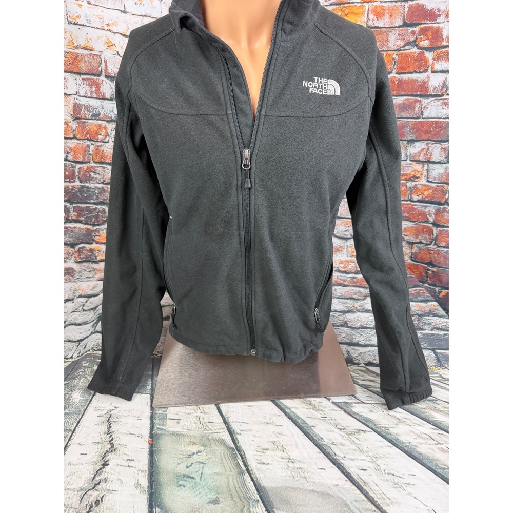 The North Face Windwall Fleece Jacket Womens Medium Black Full Zip Mock Neck